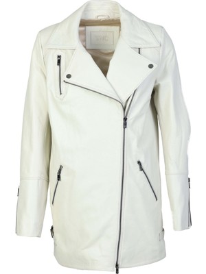 Tamer Tanca Kadın Hakiki Deri Kırık Beyaz Deri Mont 571 B-158 Byn Derımont SK23/24 Off Whıte Jumbo