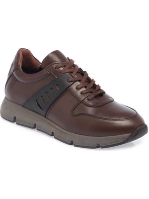 Kahve Deri Erkek Sneaker - E23S1AY56574-B90