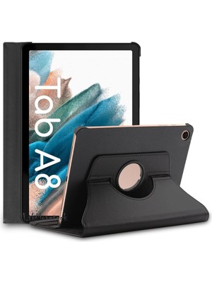M.TK Moveteck Samsung Galaxy Tab A8 10.5 SM-X200 Kılıf Dönebilen 360 Tablet Kılıfı Standlı Pu Deri Elastik Kapaklı Smart Tam Korumalı SM-X205 X207 Uyumlu