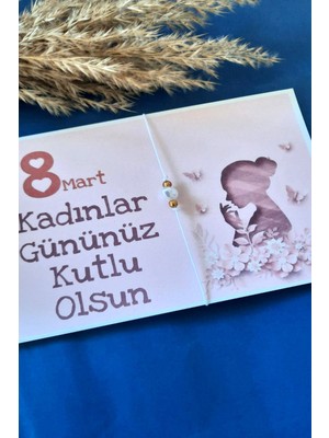 Emtory Home 5 Adet | Kadınlar Günü Kartlı Inci Beyaz Bileklik Kadınlar Günü