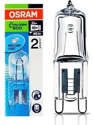 Osram 2 Adet Osram G9 Halojen 220V 33W = 40W 460 Lümen Halopın