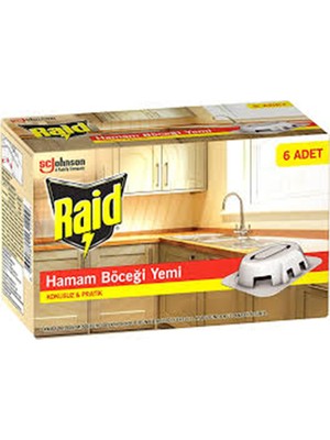 Raid Hamam Böceği Yemi Kokusuz Formül 15 g 6 Adet Pratik Kullanım için