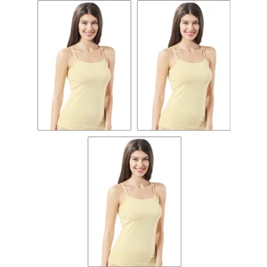 Özkan Underwear 23319 3'lü Paket Kadın Pamuklu Likralı İnce Askılı Atlet