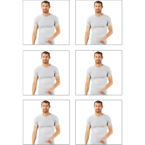 Özkan Underwear 0116 6'lı Paket Erkek Ribana Kapalı Yaka Yarım Kol Fanila