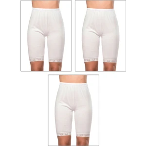 Özkan Underwear Özkan 0114 3'lü Paket Kadın Pamuklu Dantelli Ribana Esnek Yumuşak Paçalı Alt Içlik Don Külot Tayt