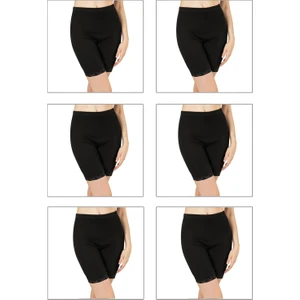 Özkan Underwear 0114 6'lı Paket Kadın Pamuklu Dantelli Ribana Esnek Yumuşak Paçalı Alt İçlik Don Külot Tayt