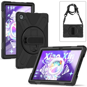 Lenovo Tab M10 Plus TB-125F/TB128F 3.nesil 10.6 Inç Kılıf Ultra Koruma Zırh Askılı Silikon Tablet Kılıfı