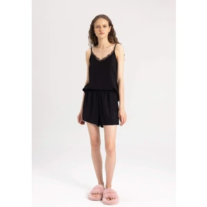Fall in Love Regular Fit Kolsuz 2'li Saten Pijama Takımı C5513AX23CW