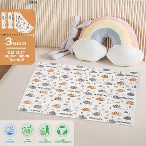 Meleni Baby 3'lü 60 Adet Çok Amaçlı Kullan At Su Geçirmez Bebek Bez Değiştirme Alt Açma Örtüsü