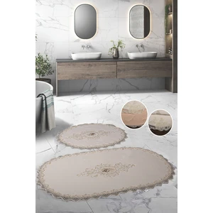 Sırmalı Home Stella Fransız Güpürlü  Krem 2'li Banyo  Paspas Takımı Çeyizlik 70 x 120 cm ve 60 x 70 cm