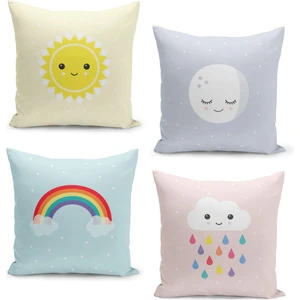 4'lü Kırlent Kılıf Seti Çocuk Bebek Odası Dijital Baskılı