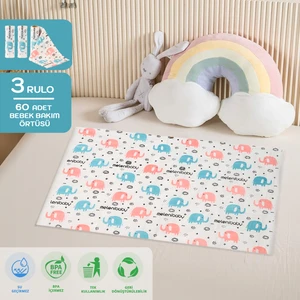Meleni Baby 3'lü 60 Adet Çok Amaçlı Kullan At Su Geçirmez Bebek Bez Değiştirme Alt Açma Örtüsü