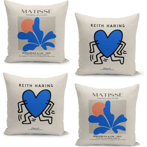 4'lü Kırlent Kılıf Seti Çift Taraflı Dijital Baskılı