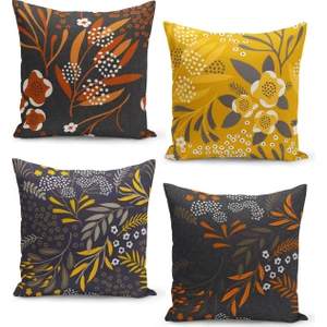 4'lü Kırlent Kılıf Seti Narin Botanik Çiçek Desenli