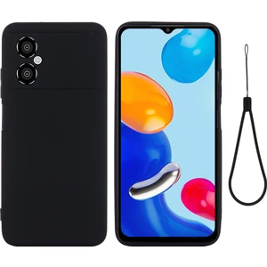 4U Sky Xiaomi Için Redmi Not 11R 5g Ince Fit Telefon Kabuğu Sıvı Silikon Yumuşak Astar Telefon Kılıfı Kılıflı-Siyah (Yurt Dışından)