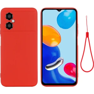 4U Sky Xiaomi Redmi Için Not 11R 5g Ince Fit Telefon Kabuğu Sıvı Silikon Yumuşak Astar Telefon Kılıfı Kılıflı-Kırmızı (Yurt Dışından)