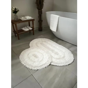Makaroni Doğal Pamuklu 2'li Banyo Paspas Seti 60X100+50X60 cm Beyaz