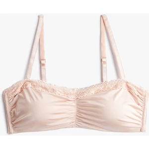 Balensiz Dolgusuz Sütyen Drapeli Dantelli