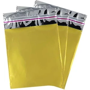 Bantlı Metalize Hediye Poşeti Altın 20 x 35 cm – 100'LÜ 1 Paket