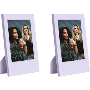 Insta x  Mini Film Uyumlu Lila 2'Li Klasik Fotoğraf Çerçeve Seti