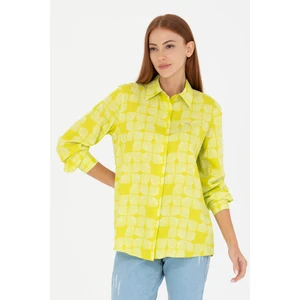 U.S. Polo Assn. Kadın Citron Gömlek Desenli 50264437-VR168