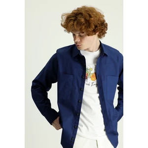 Uzun Kol Cepli Oversize Pamuk Gömlek