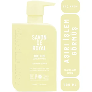 Savon De Royal - Biyotin İçeren - Aşırı İşlem Görmüş Saçlar İçin Onarım Etkili Saç Kremi 500 ml