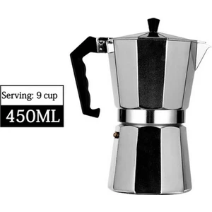 Kuadu Shop 05 450ML Tarzı Kahve Makinesi Alüminyum Mocha Espresso Percolator Pot Kahve Makinesi Moka Pot ml Ocak Üstü Kahve Makinesi (Yurt Dışından)