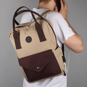 My Valice Smart Bag Post USB Şarj Girişli Laptop Bölmeli Notebook Sırt Çantası Krem