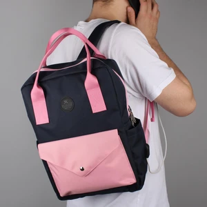 My Valice Smart Bag Post USB Şarj Girişli Laptop Bölmeli Notebook Sırt Çantası Pembe