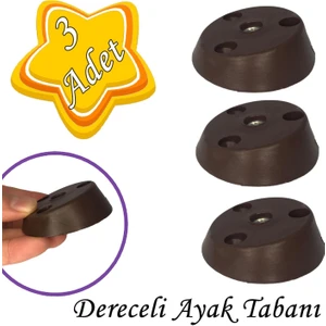 3 Adet Dereceli Ayak Tabanı Kahverengi Mobilya Masa Sehpa Ayağı Bağlantı Aparatı Açılı  Plastik