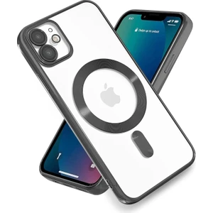 M.TK Moveteck Apple Iphone 12 Kılıf Kamera Lens Tam Korumalı Magsafe Wirelles Şarj Destekli Parlak Metalik Renkli Kenar Arkası Şeffaf Mercek Korumalı