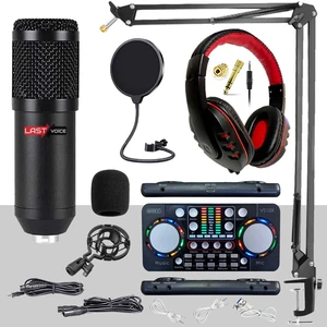 BM800 Persuasive Paket-1 Stüdyo Mikrofon Ses Kartı Kulaklık Stand