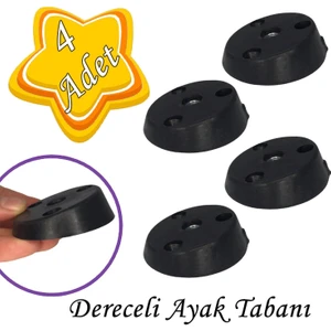 4 Adet Dereceli Ayak Tabanı Siyah Mobilya Masa Sehpa Ayağı Bağlantı Aparatı Açılı  Plastik