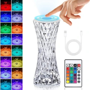 Elif Mağazacılık Rose Diamond Table Bluetooth Lamp USB Charcing (Müzik çalar ,  Dokunmatik , Kumandalı USB Şarjlı Gece Lambası )
