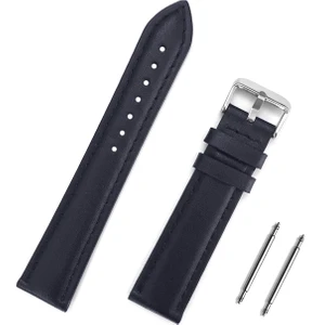 24MM Lacivert Deri Saat Kordonu