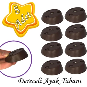 8 Adet Dereceli Ayak Tabanı Kahverengi Mobilya Masa Sehpa Ayağı Bağlantı Aparatı Açılı  Plastik