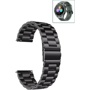 Huawei Watch Gt3 Se Uyumlu Kordon Klasik Baklava Model Paslanmaz Çelik Metal Kayış