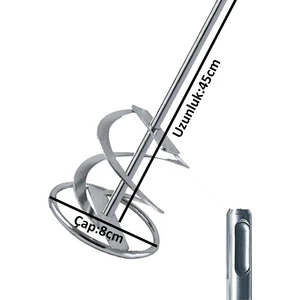 Rekotools-45 cm Sds Karıştırıcı Uç Mikser Boya Alçı Harç 80 mm