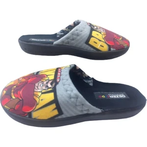 Erkek Çocuk Gri-Siyah Sarı Kahraman Figürlü Ev Içi Terlik GZRR778-007
