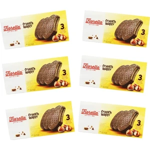 Fiorella Crunch Çikolatalı Gofret 20  gr 3 Lü 6 Lı Paket