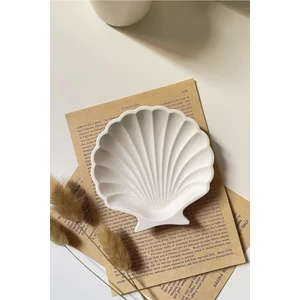 Dekoratif Beton Istiridye Takı Tabağı | Beyaz