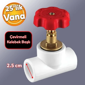 Küresel Pprc Dönme Kelebek Vana Plastik 25'lik Pvc Vanası Dişsiz Boru Kaynak Makine Bağlantı 25 mm