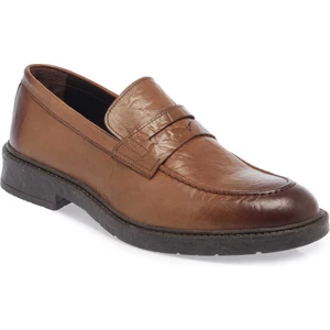 Kahve Hakiki Deri Erkek Casual Ayakkabı - E23S1AY56537-K68