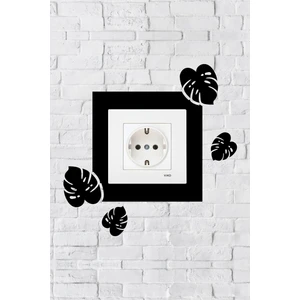Yaprak Tasarım Priz Çerçevesi (Iç Ölçü 8,4x8,4 Cm) Dekoratif Priz - Anahtar Çerçevesi