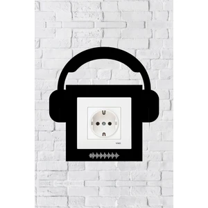 Kulaklık Tasarım Priz Çerçevesi (Iç Ölçü 8,4x8,4 Cm) Dekoratif Priz - Anahtar Çerçevesi