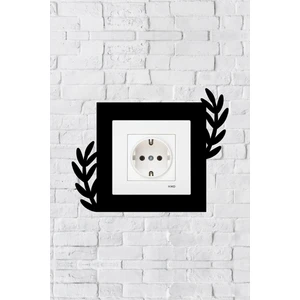 Bitki Tasarım Priz Çerçevesi (Iç Ölçü 8,4x8,4 Cm) Dekoratif Priz - Anahtar Çerçevesi - Duvar Susu