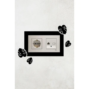 Yaprak Tasarım 2li Priz Çerçevesi (Iç Ölçü 15,5x8,4 Cm) 2li Dekoratif Priz Çerçeve