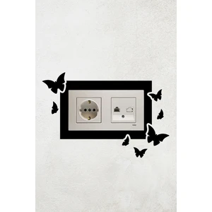 Kelebek Tasarım 2li Priz Çerçevesi (Iç Ölçü 15,5x8,4 Cm) Ikili Priz Çerçeve Kelebek - Ev Süsü