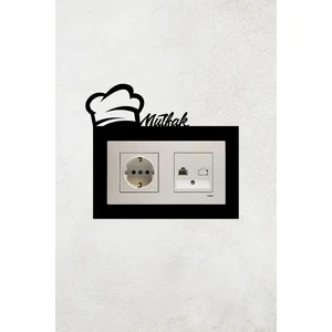Mutfak Tasarım 2li Priz Çerçevesi (Iç Ölçü 15,5x8,4 Cm) Mutfak Desen Duvar Süsü - Mutfak Dekorasyon